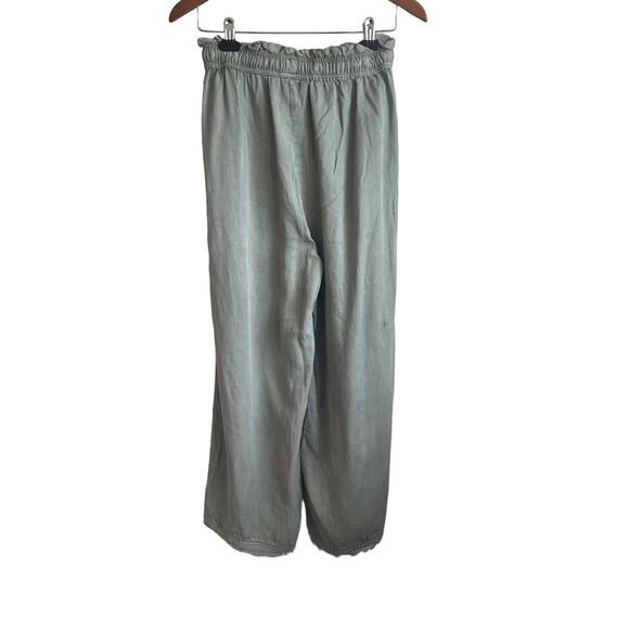 C&C California Coastal Wide Leg Pants S Green Drawstring Waist Soft Boho Beachy - Picture 4 of 12